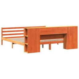 Berkfield Home Decorative Bookcase Bed without Mattress Wax Brown 200x200 cm Sol - thumbnail 8