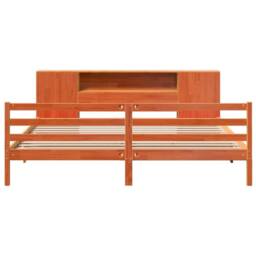 Berkfield Home Decorative Bookcase Bed without Mattress Wax Brown 200x200 cm Sol - thumbnail 4