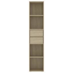 Berkfield Home Modern Book Cabinet Sonoma Oak 36x30x171 cm Engineered Wood in Light Brown - Size: 36 x 30 x 171 cm - thumbnail 4