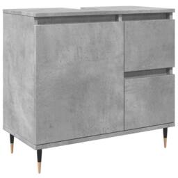 Berkfield Home Bathroom Cabinet Concrete Grey 65x33x60 cm Engineered Wood - Size: 65 x 33 x 60 cm - thumbnail 2