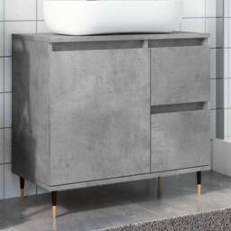 Berkfield Home Bathroom Cabinet Concrete Grey 65x33x60 cm Engineered Wood - Size: 65 x 33 x 60 cm