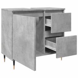 Berkfield Home Bathroom Cabinet Concrete Grey 65x33x60 cm Engineered Wood - Size: 65 x 33 x 60 cm - thumbnail 8