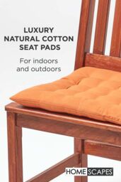 Homescapes 4 Pack Seat Pads Luxury 100% Cotton Indoor Outdoor Garden Cushion, 40cm in Burnt Orange - Size: 40 cm x 40 cm - thumbnail 2