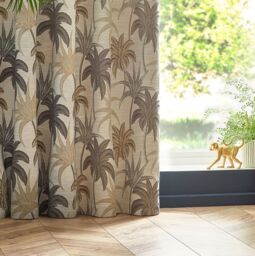Wylder Tropics Galapagos Jacquard Eyelet Curtains in Natural - Size: 168 cm width x 137 cm drop - thumbnail 3