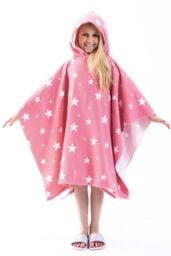 OHS Star Kids Hooded Towel Poncho in Light Pink - thumbnail 1