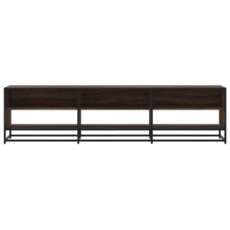Berkfield Home TV Cabinet Brown Oak 180x40x46 cm Engineered Wood - Size: 180 x 40 x 46 cm - thumbnail 4