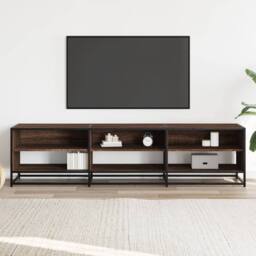 Berkfield Home TV Cabinet Brown Oak 180x40x46 cm Engineered Wood - Size: 180 x 40 x 46 cm - thumbnail 3