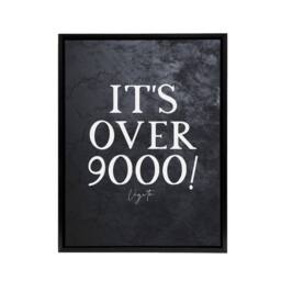 "Artery8 Slate Quote Power Level Over 9000 Framed Canvas Wall Art Print in Grey - Size: W12"" x H16""" - thumbnail 1