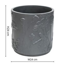 Royal Botanic Gardens Kew Kew Stoneware Meadow Planter Midnight 24cm in Grey - thumbnail 6
