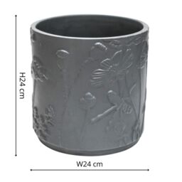 Royal Botanic Gardens Kew Kew Stoneware Meadow Planter Midnight 24cm in Grey - thumbnail 4