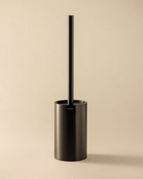 Architect Sp Stylish and Modern Toilet Brush with a Circular Design, Crafted from Metal. Freestanding WC Brush Holder in Brushed Black Finish - thumbnail 1