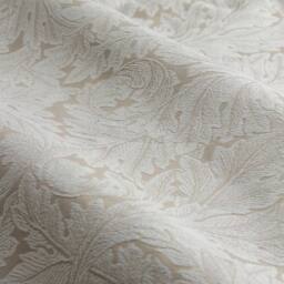 Morris & Co Acanthus Jacquard Fully Lined Pencil Pleat Curtains in Cream - Size: 168 cm width x 183 cm drop - thumbnail 5