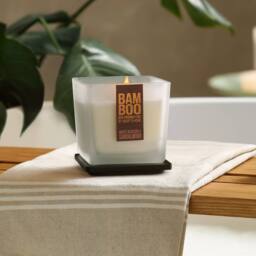 Bamboo Large Soy Wax Candle - White Blossom & Sandalwood in Cool White - thumbnail 2