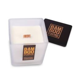 Bamboo Large Soy Wax Candle - White Blossom & Sandalwood in Cool White - thumbnail 3