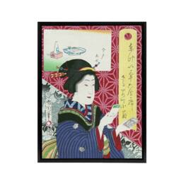 "Artery8 Kogiku In Saruwaka Cho Framed Canvas Wall Art Print Toyohara Kunichika - Size: W18"" x H24""" - thumbnail 1