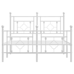 Berkfield Home Metal Bed Frame without Mattress with Footboard White 120x190cm - Size: 120x190 cm - thumbnail 5
