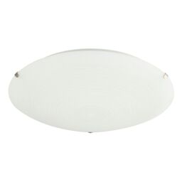 Happy Homewares Frosted White Flush Glass Ceiling Light Fitting with Soft Swirl Decoration - Size: 12 inches - thumbnail 1