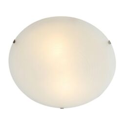 Happy Homewares Frosted White Flush Glass Ceiling Light Fitting with Soft Swirl Decoration - Size: 12 inches - thumbnail 5