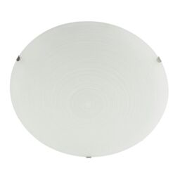 Happy Homewares Frosted White Flush Glass Ceiling Light Fitting with Soft Swirl Decoration - Size: 12 inches - thumbnail 3