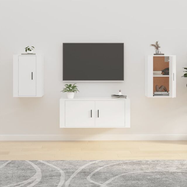 Berkfield Home Wall Mounted TV Cabinets 2 pcs White 40x34.5x60 cm - image 1