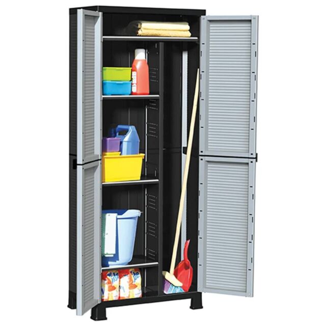 Berkfield Home Plastic Cabinet 68x39x171.5 cm in Grey - image 1