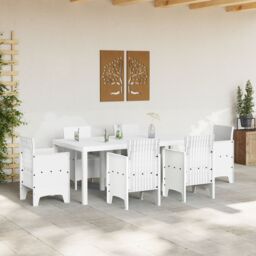 Berkfield Home Garden Table White 200x100x73 cm Poly Rattan - Size: 200 x 100 x 73 cm - thumbnail 3