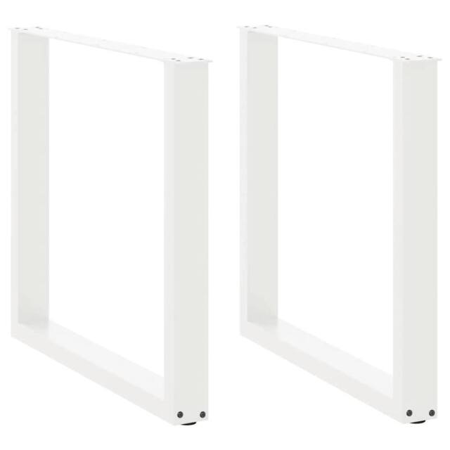 Berkfield Home Coffee Table Legs U-Shaped 2 pcs White 80x(72-73) cm Steel - image 1