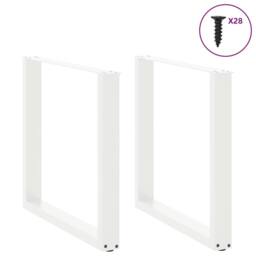 Berkfield Home Coffee Table Legs U-Shaped 2 pcs White 80x(72-73) cm Steel - thumbnail 3
