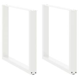 Berkfield Home Coffee Table Legs U-Shaped 2 pcs White 80x(72-73) cm Steel - thumbnail 1