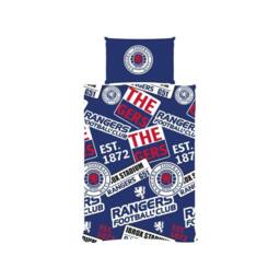 Rangers FC Patches Duvet Cover Set in Bright Blue - Size: Single - thumbnail 1