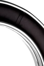 Orsina Churchill Black Genuine Leather Wide Rim Wall Mirror - thumbnail 3