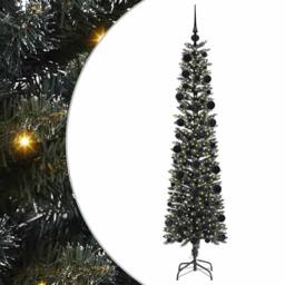 Berkfield Home Elegant Artificial Christmas Tree with 300 LEDs Green 58 x 58 x 210 cm - thumbnail 3
