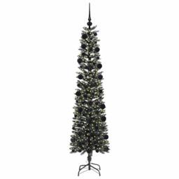 Berkfield Home Elegant Artificial Christmas Tree with 300 LEDs Green 58 x 58 x 210 cm - thumbnail 1