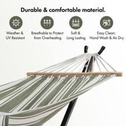 VonHaus 1 Person Freestanding Outdoor Hammock with Stand in Green - Size: 1 Pack - thumbnail 7