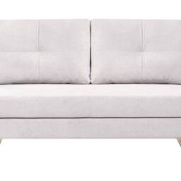 Wyld and Coco 3-Seater Sofa Bed Off-White Fabric Fold-Out Double Sleeper in White - thumbnail 2