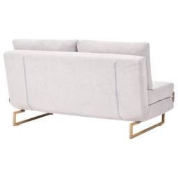 Wyld and Coco 3-Seater Sofa Bed Off-White Fabric Fold-Out Double Sleeper in White - thumbnail 6