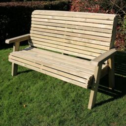 Churnet Valley Garden Furniture Ltd Ergonomic 3 Seat Bench - Fully Assembled - Set of Cushions Inc in Brown - thumbnail 1