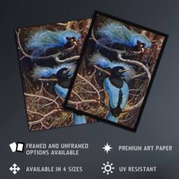 Artery8 Blue Bird of Paradise Sir Henry Johnston Vintage Framed Wall Art Print in Brown - Size: A4 - thumbnail 2