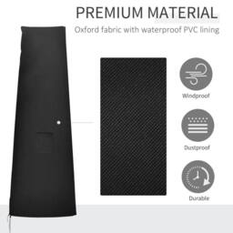 OUTSUNNY Parasol Umbrella Cover Outdoor Protector Weatherproof Cantilever Garden in Black - thumbnail 4