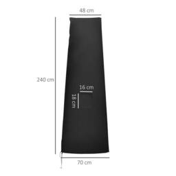 OUTSUNNY Parasol Umbrella Cover Outdoor Protector Weatherproof Cantilever Garden in Black - thumbnail 3