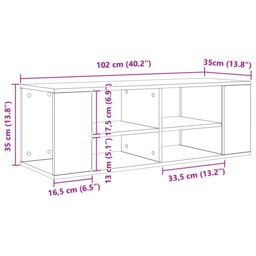 Berkfield Home TV Cabinet Artisan oak 102 x 35 x 35 cm Engineered wood in Brown - thumbnail 6