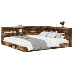 Berkfield Home Bookcase Bed Smoked Oak 180x200 cm Engineered Wood - thumbnail 3