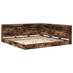 Berkfield Home Bookcase Bed Smoked Oak 180x200 cm Engineered Wood - thumbnail 2