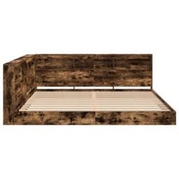 Berkfield Home Bookcase Bed Smoked Oak 180x200 cm Engineered Wood - thumbnail 7