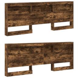 Berkfield Home Bookcase Bed Smoked Oak 180x200 cm Engineered Wood - thumbnail 5