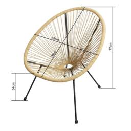 RayGar Southbury 2 Seater Egg Bistro Set Outdoor Weather Resistant in Natural - thumbnail 5