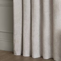 Paoletti Lustre Velvet Fully Lined Eyelet Curtain Pair in Silver - Size: 229 cm width x 229 cm drop - thumbnail 5