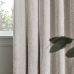 Paoletti Lustre Velvet Fully Lined Eyelet Curtain Pair in Silver - Size: 229 cm width x 229 cm drop - thumbnail 4