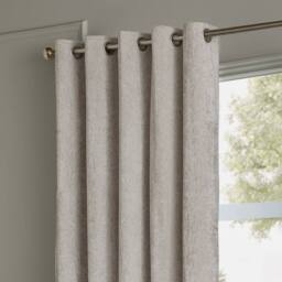 Paoletti Lustre Velvet Fully Lined Eyelet Curtain Pair in Silver - Size: 229 cm width x 229 cm drop - thumbnail 3