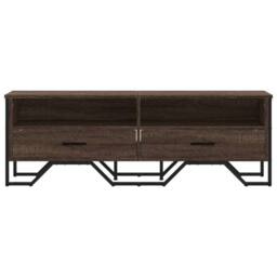 Berkfield Home TV Cabinet Brown Oak 122x34x41 cm Engineered Wood - Size: 122 x 34 x 41 cm - thumbnail 4